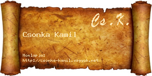 Csonka Kamil névjegykártya